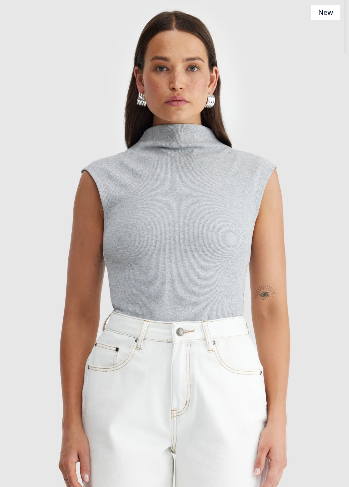 Liv High Neck Rib Top