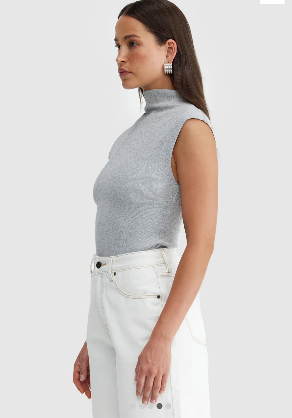 Liv High Neck Rib Top