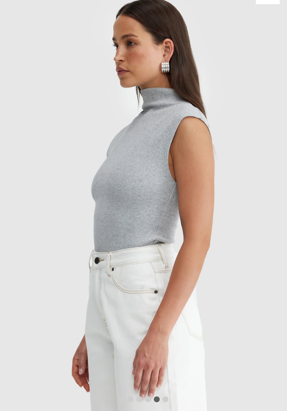 Liv High Neck Rib Top