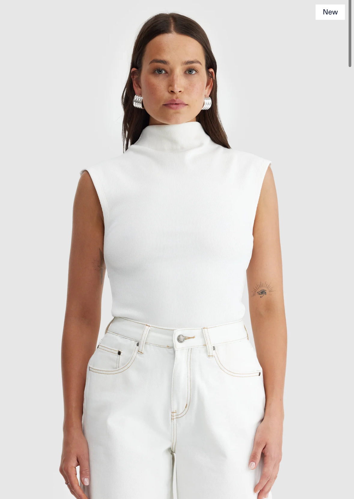 Liv High Neck Rib Top