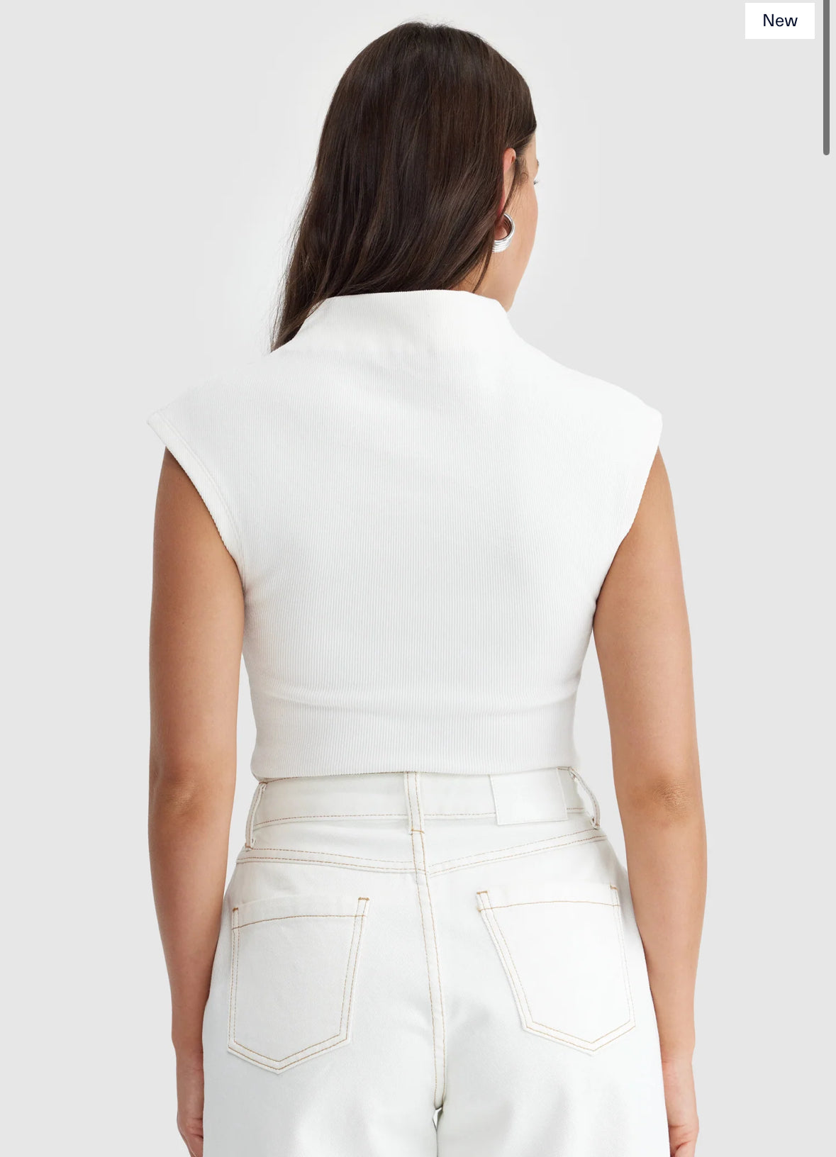 Liv High Neck Rib Top