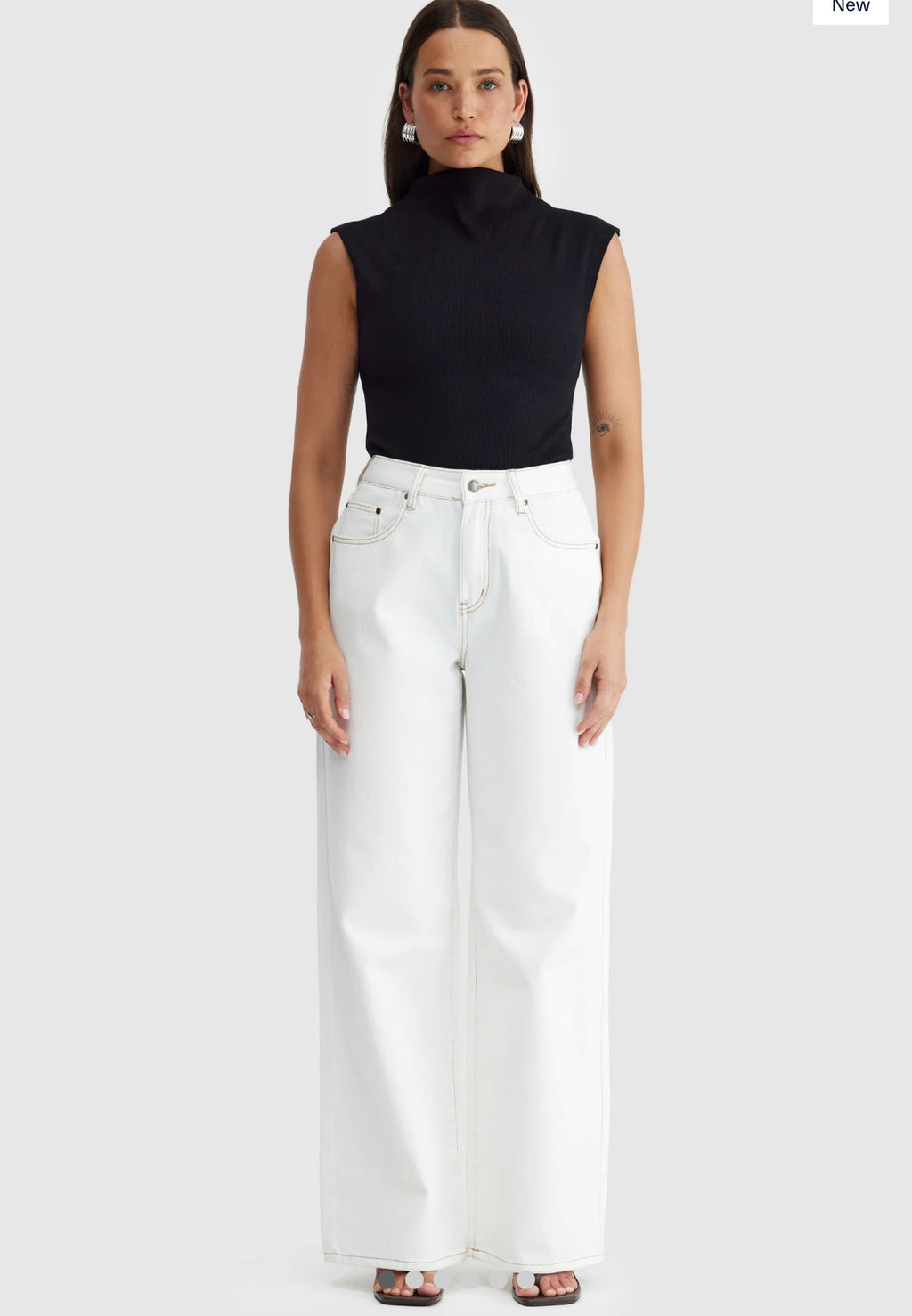 Liv High Neck Rib Top