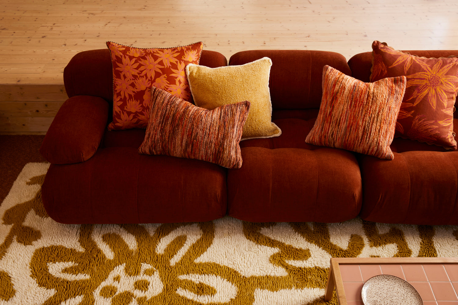 Fiore Cushion, Tan