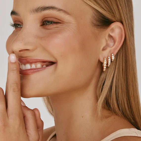 Fairley Crystal Pearl Maxi Hoops