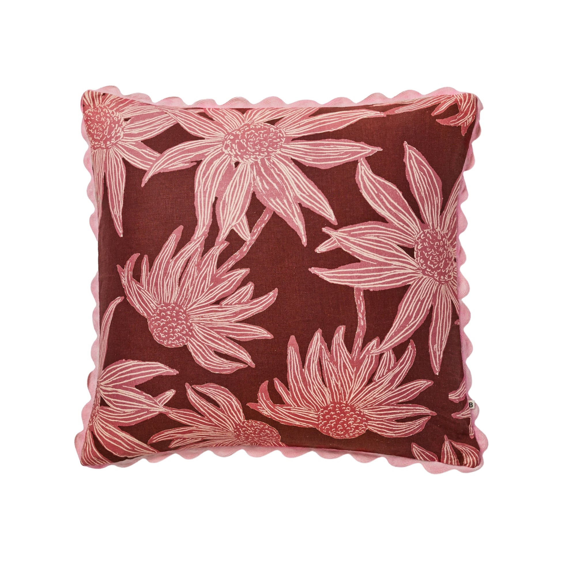 Fiore Cushion, Burgundy
