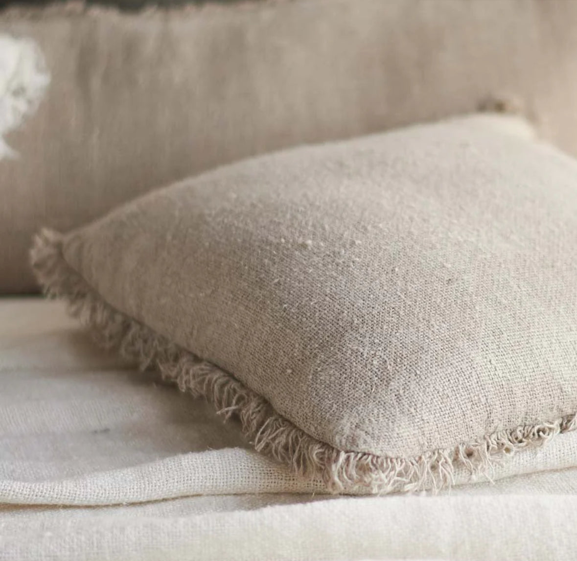 Bedouin Linen Cushion, Natural