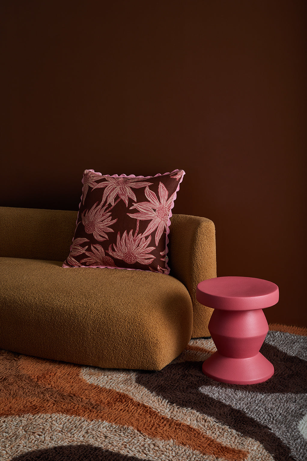 Fiore Cushion, Burgundy
