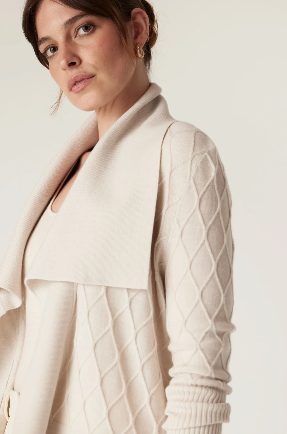 The Elizabeth Merino Cardigan - Antique White