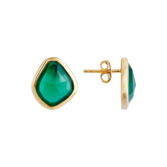 Fairley Green Agate Splice Studs
