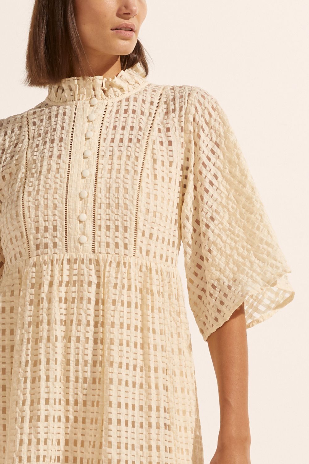 Navigate Dress, Cream Window