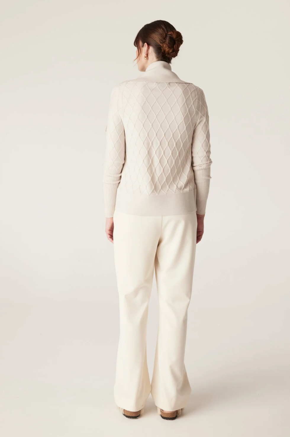 The Elizabeth Merino Cardigan - Antique White