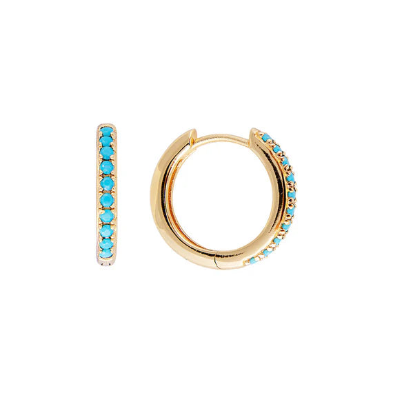 Fairley Turquoise Pave Midi Hoops