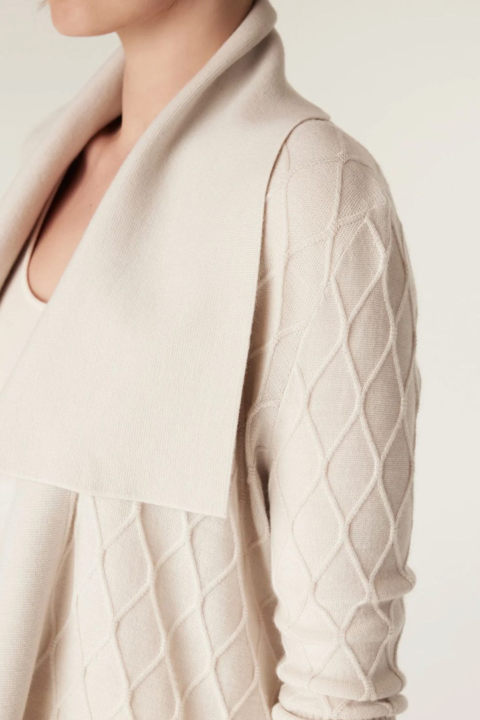 The Elizabeth Merino Cardigan - Antique White