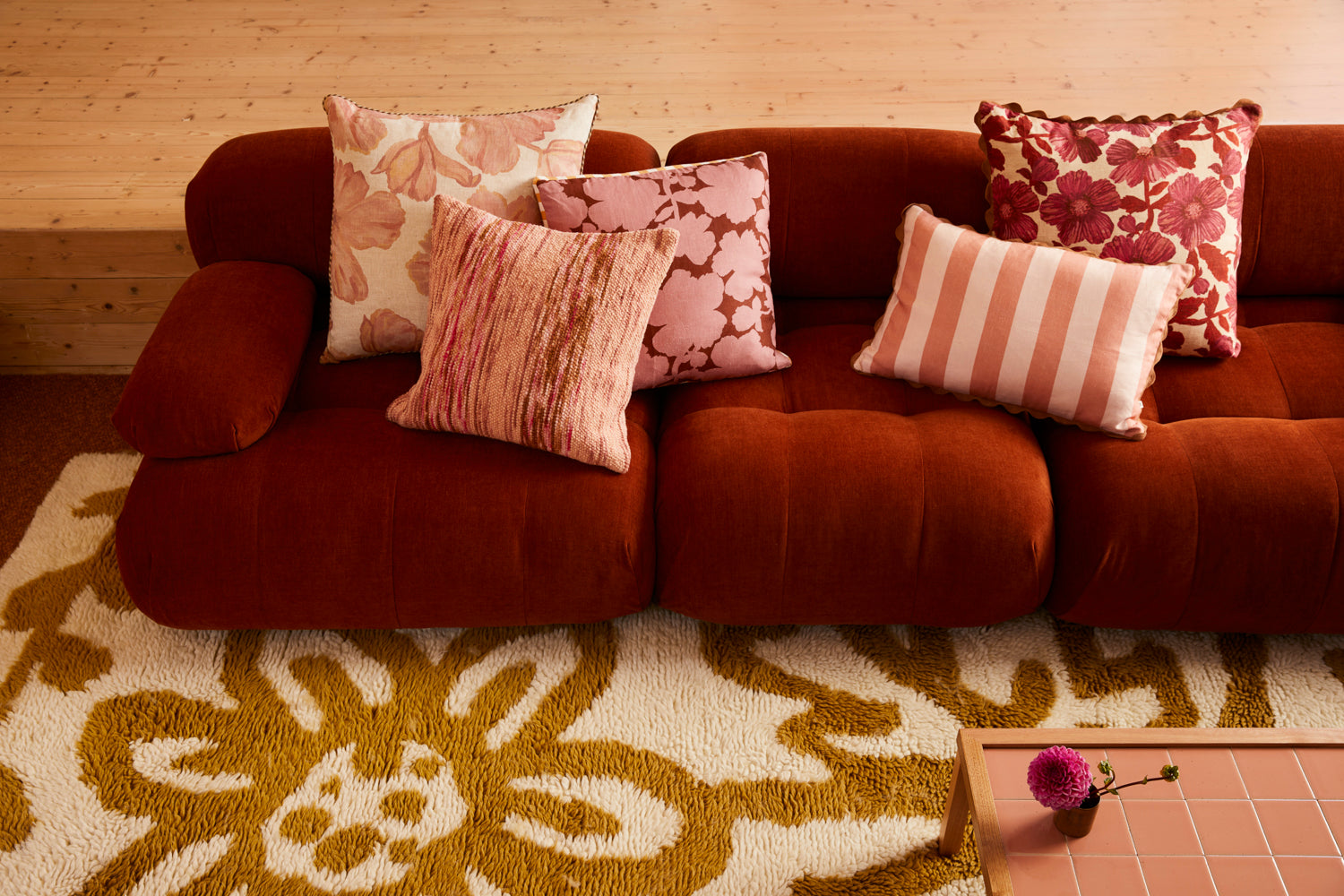 Tulip Cushion, Pale Pink