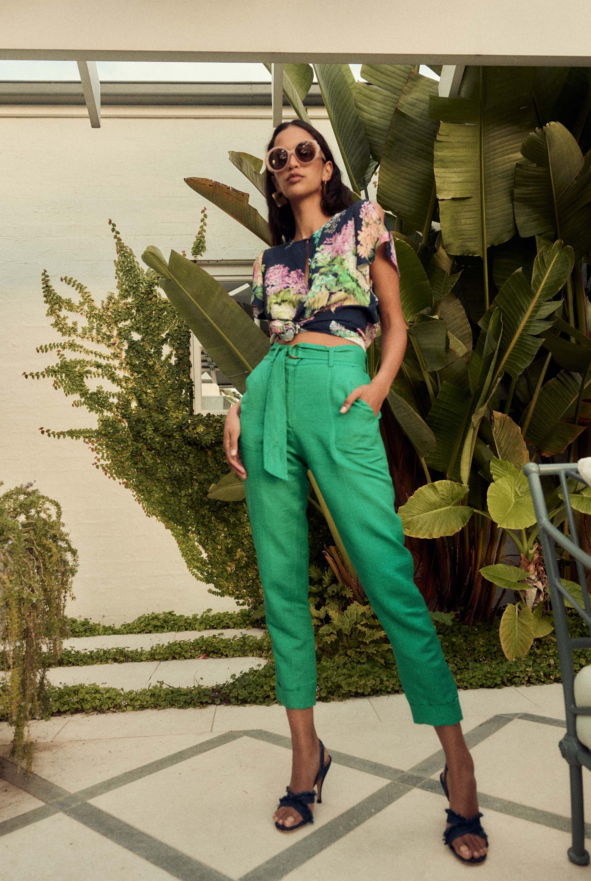 Transit Linen Pant in Bay Green