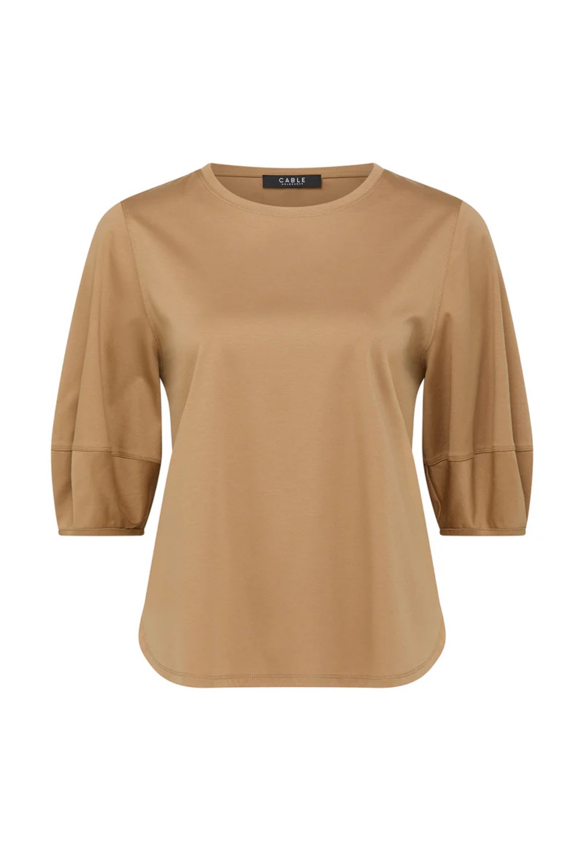 Pima Lantern Sleeve Tee, Camel