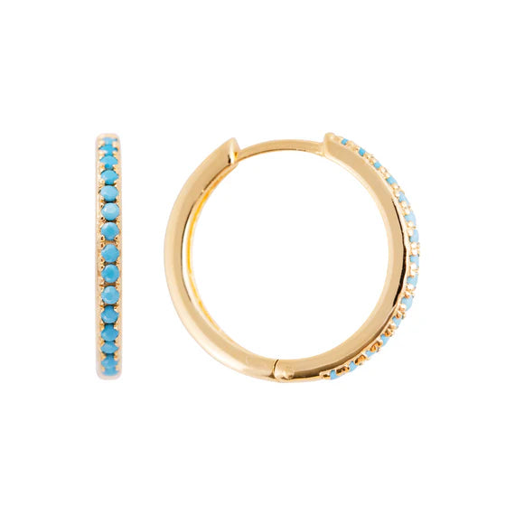 Fairley Turqoise Pave Maxi hoops