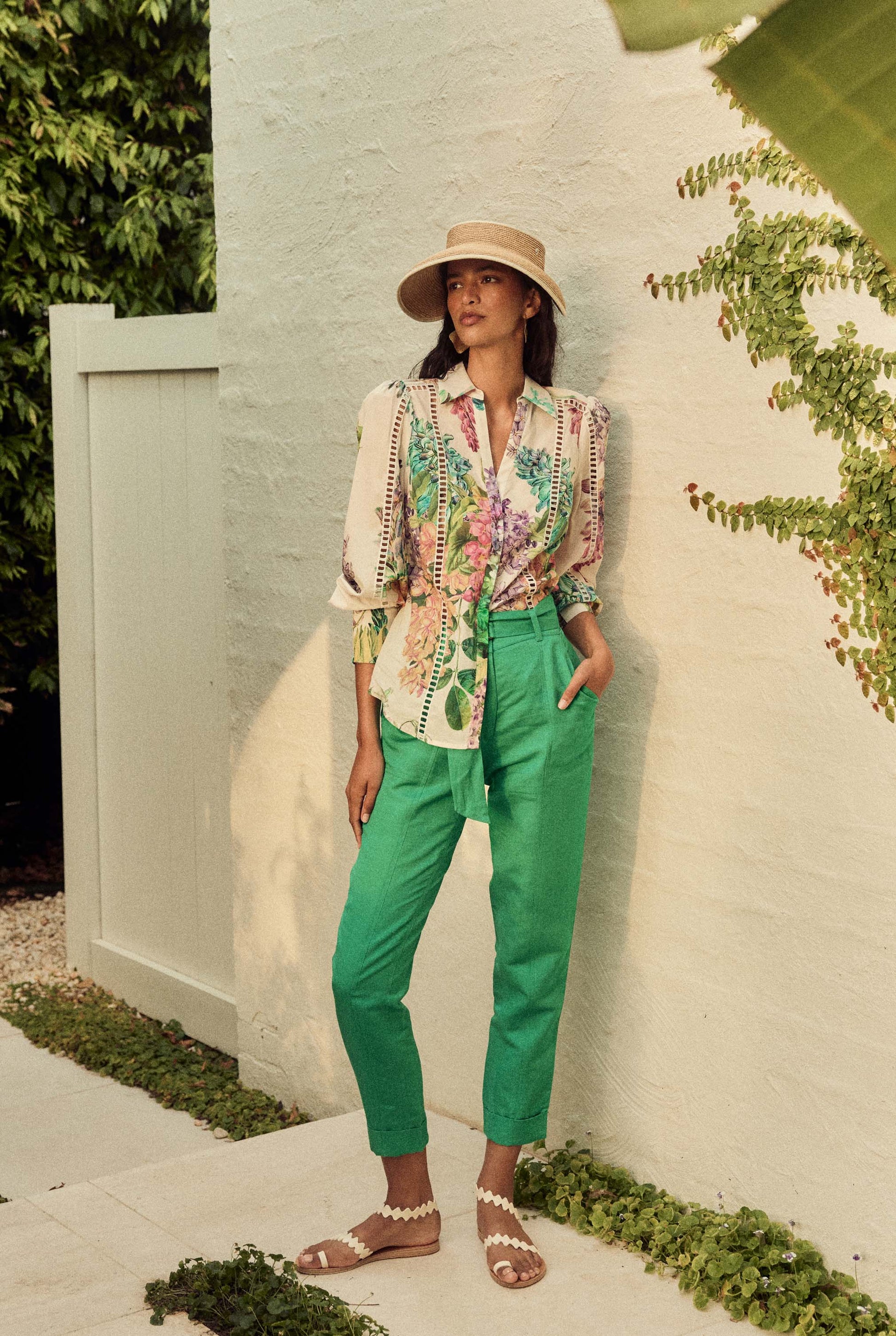 Transit Linen Pant in Bay Green