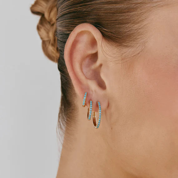 Fairley Turquoise Pave Midi Hoops