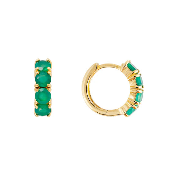 Fairley Green Agate Midi hoops