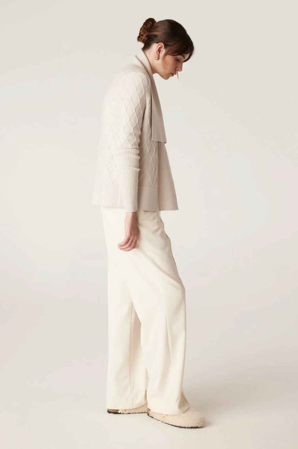 The Elizabeth Merino Cardigan - Antique White