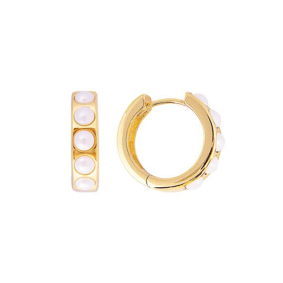Fairley Crystal Pearl Midi hoops
